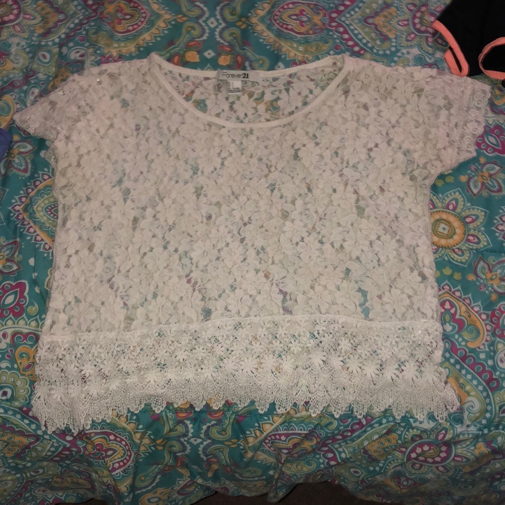 Large lace crop top, like new!